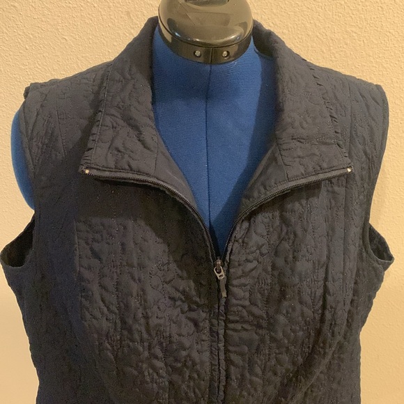 Roz & Ali Vest full front zipper very dark blue 2x - Picture 6 of 14